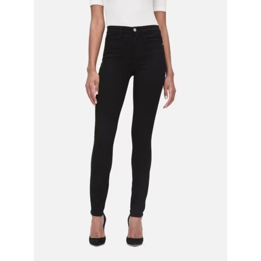 FRAME Womens Le High Skinny Jeans Size 32 Black Film Noir High Rise Stretch